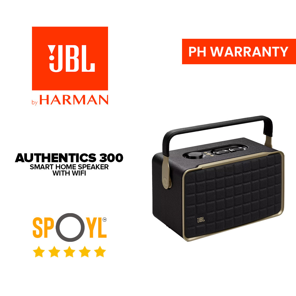 JBL Authentics 300 Portable Smart Home Speaker with Wi-Fi, Bluetooth and Voice Assistants