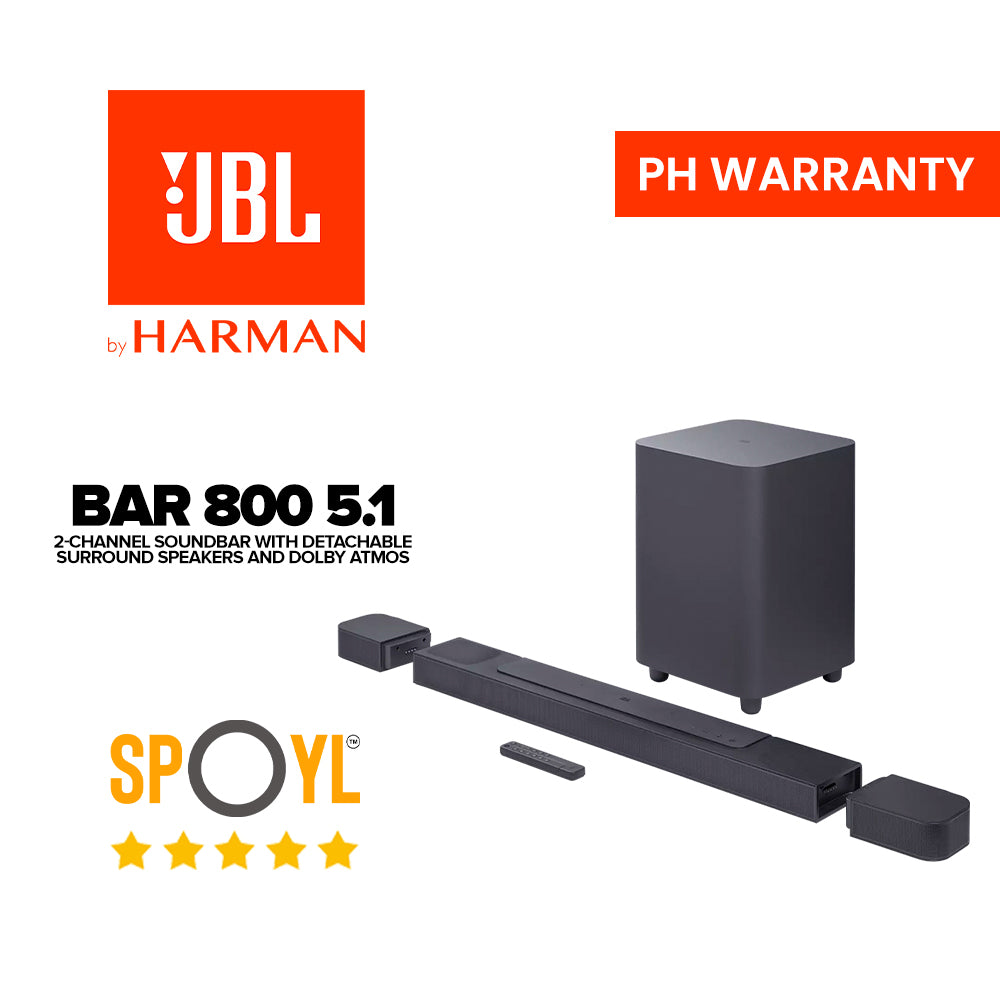 JBL BAR 800 Pro 5.1.2-channel Soundbar with Detachable Surround Speakers and Dolby Atmos®