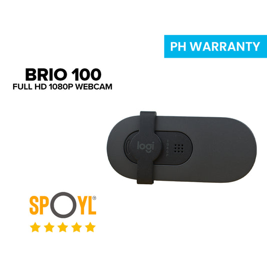 Logitech Brio 100 Full HD 1080p webcam with auto-light balance and built-in mic