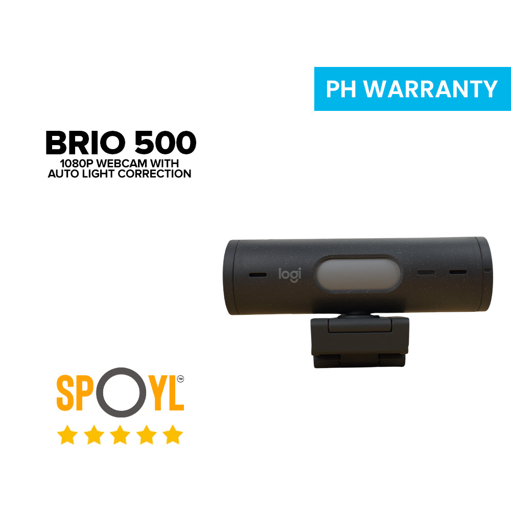 Logitech Brio 500 Full HD 1080p webcam with light correction, auto-framing