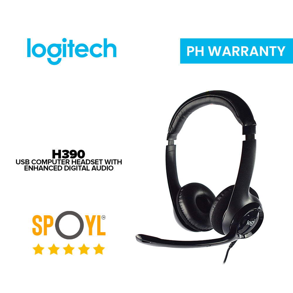 Logitech H390 USB Computer Headset with Enhanced Digital Audio and In-line Controls