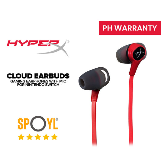 HyperX Cloud Earbuds Gaming Earphones with mic for Nintendo Switch (HX-HSCEB-RD)