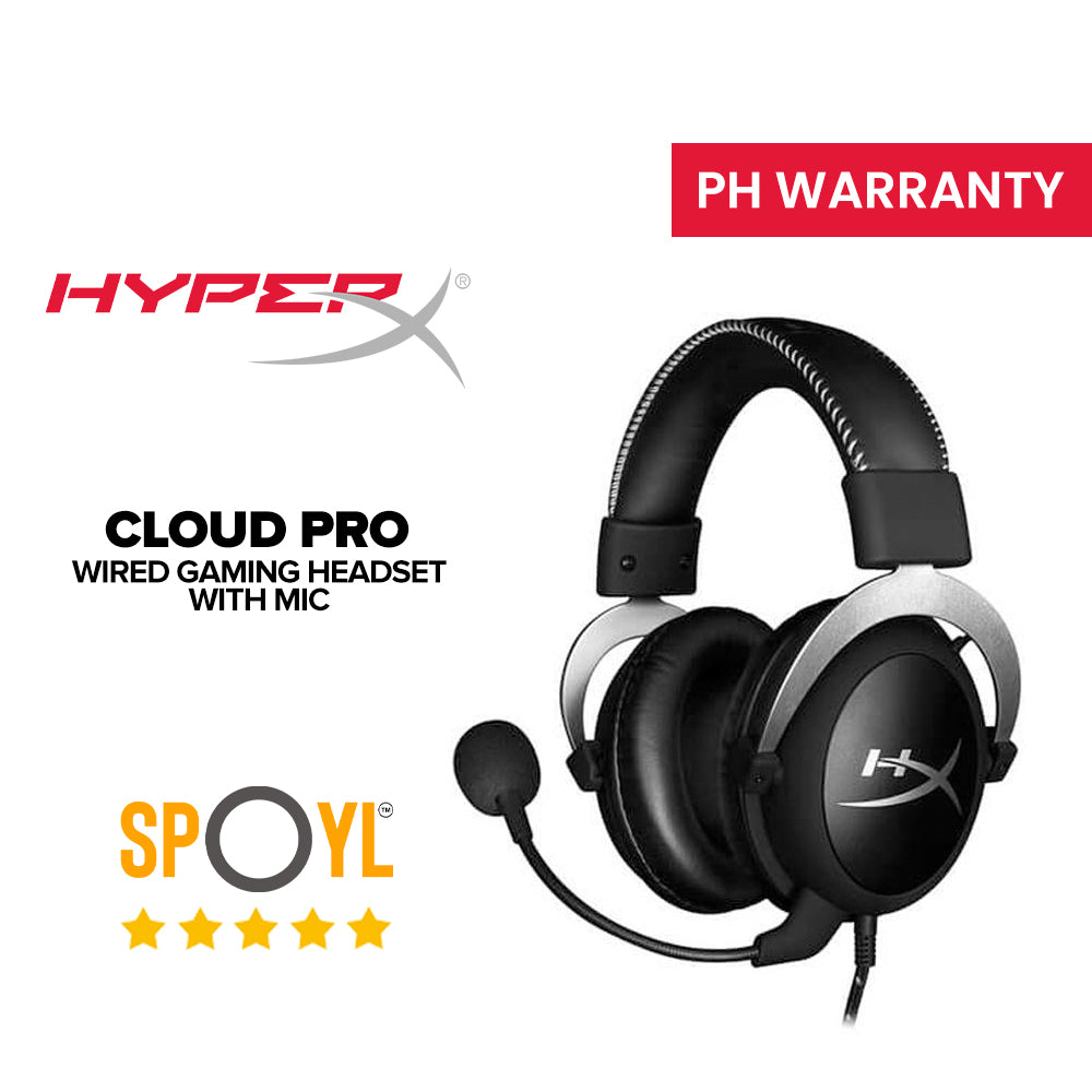 HyperX Cloud Silver Gaming Headset With In Line Audio Control