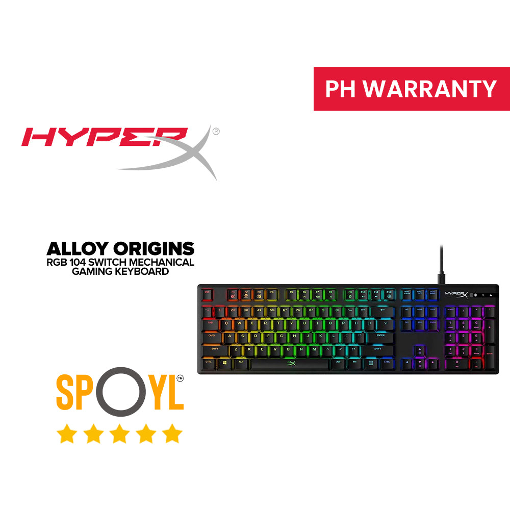Hyperx Alloy Origins rgb 104 Switch Mechanical Gaming Keyboard HX-KB6R ...