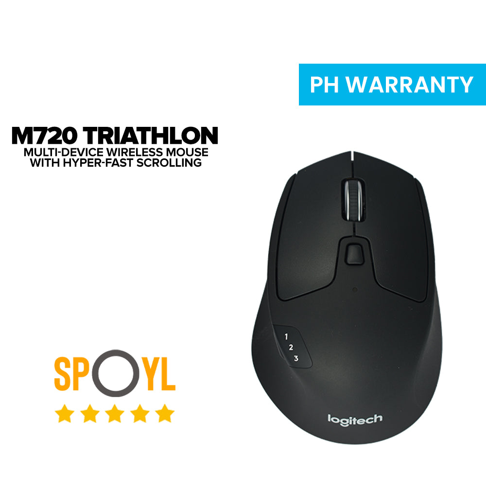 Logitech M720 TRIATHLON Multi-Device Wireless Mouse with Hyper-fast scrolling