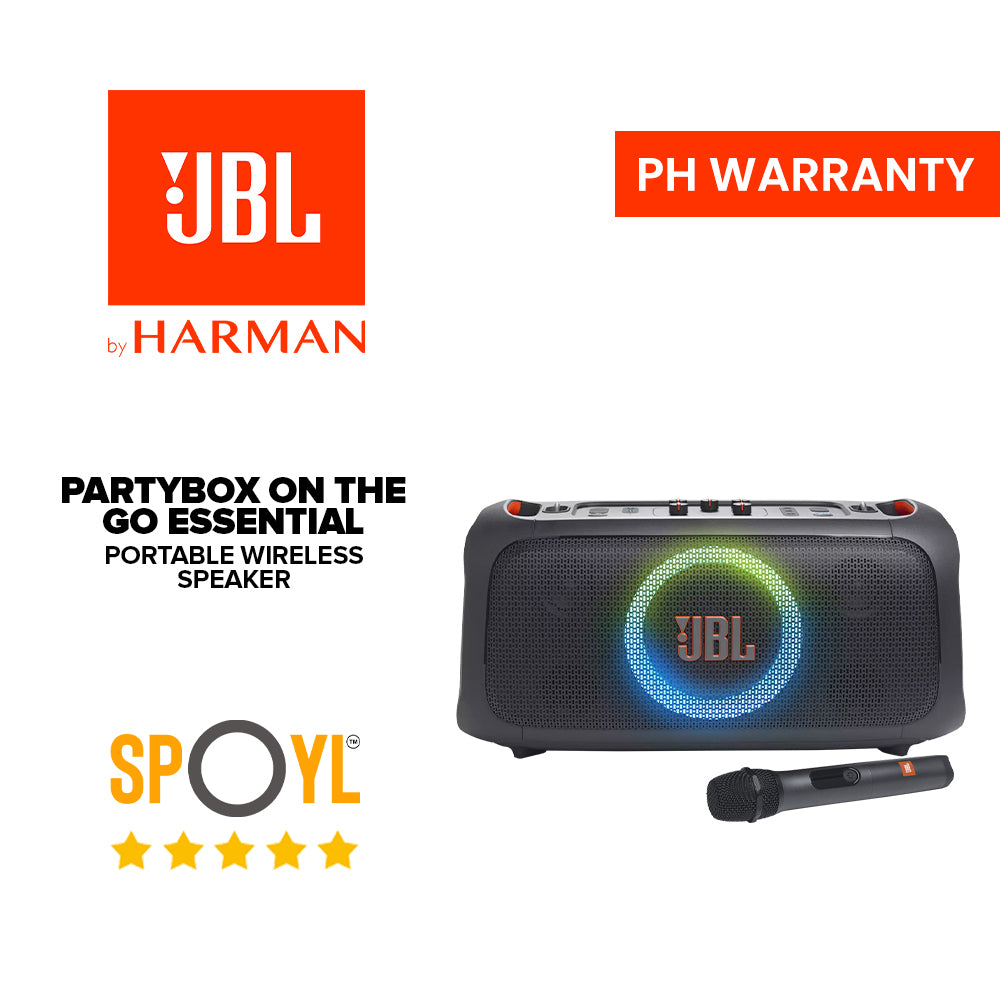 JBL PartyBox On-the-Go Essential Portable with Built-in Lights and Wireless Mic