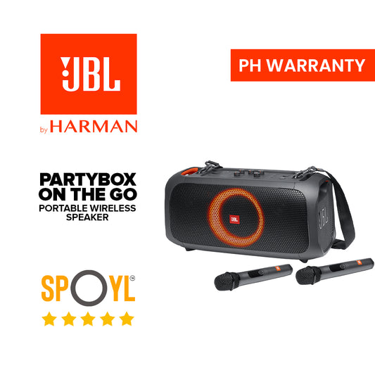 JBL PartyBox On-The-Go Portable Party Speaker with Built-in Lights and Wireless Mic