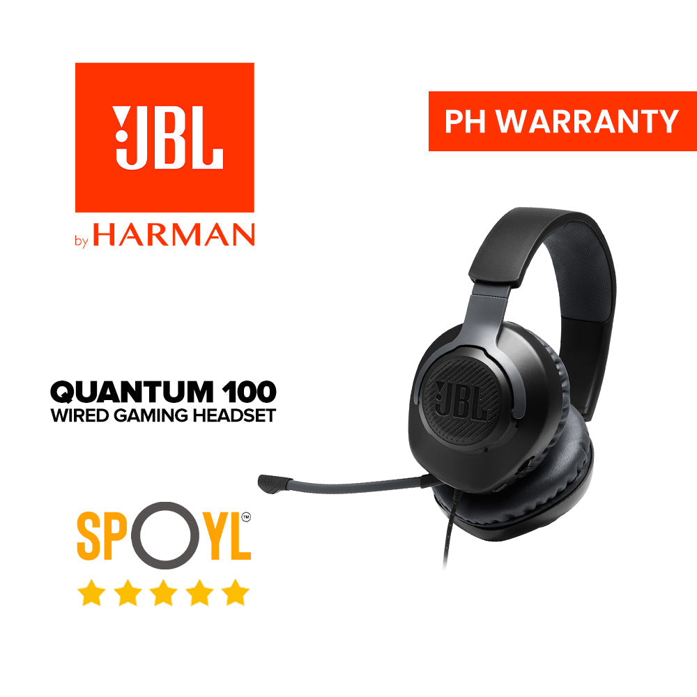 JBL Quantum 100 Wired Over-Ear Gaming Headset with Flip-up Mic