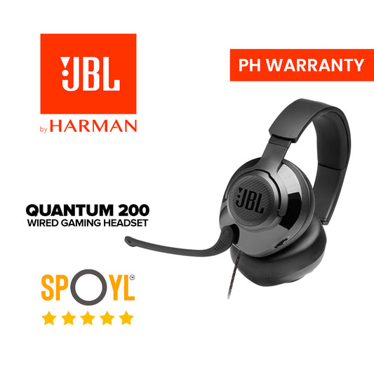 JBL Quantum 200 Wired Over-Ear Gaming Headset with Flip-up Mic