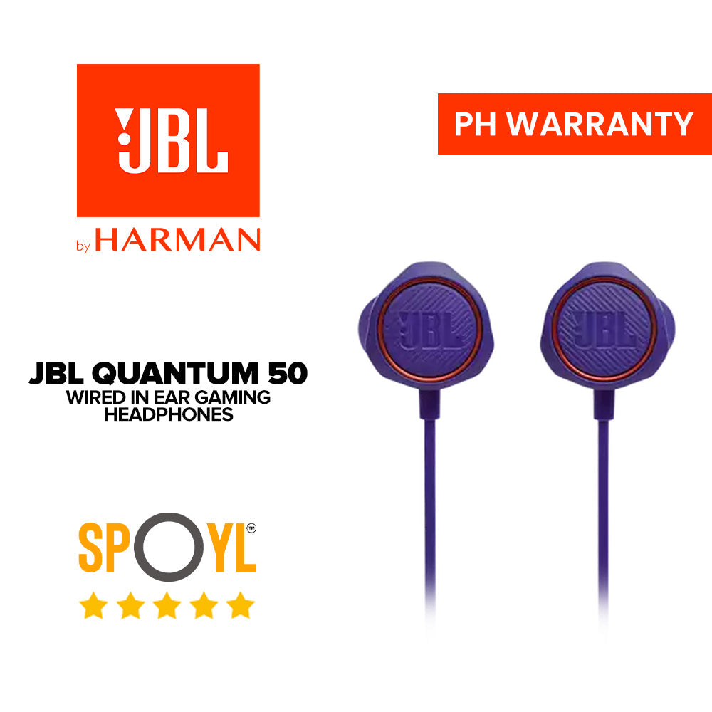 JBL Quantum 50 Wired In-Ear Gaming Headset with Volume Slider and Mic Mute