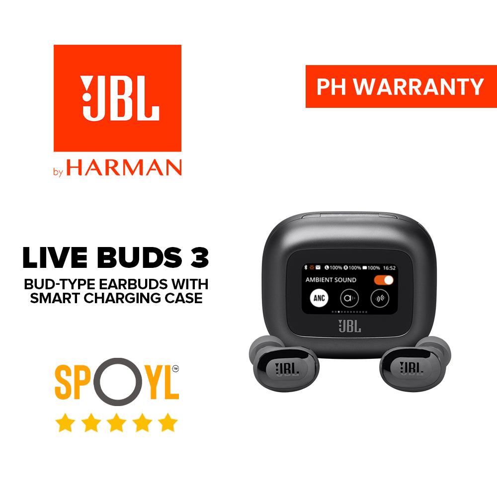 JBL Live Buds 3 · True wireless noise-cancelling bud-type earbuds with Charging Case