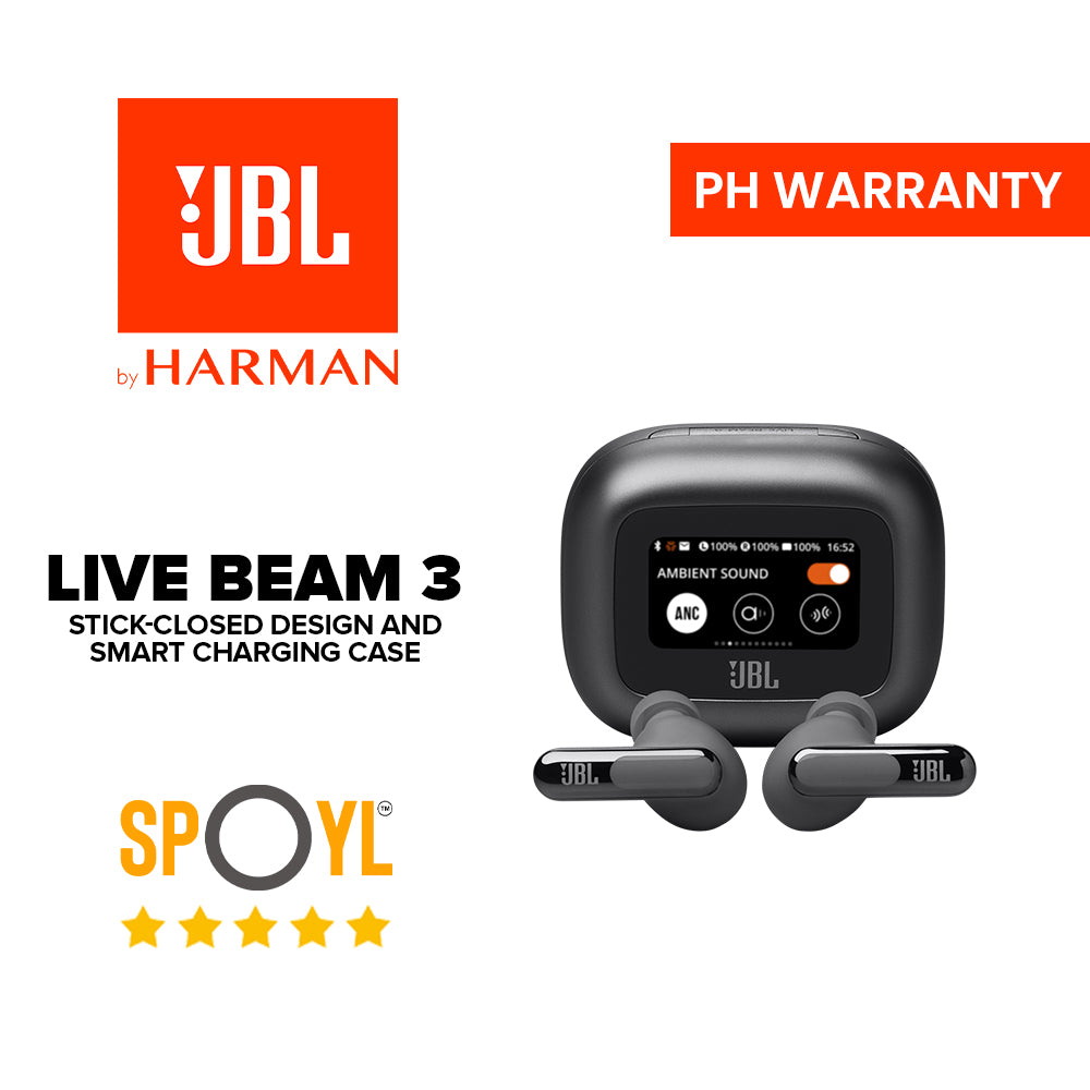 JBL Live Beam 3 True wireless noise-cancelling earbuds with stick-closed design