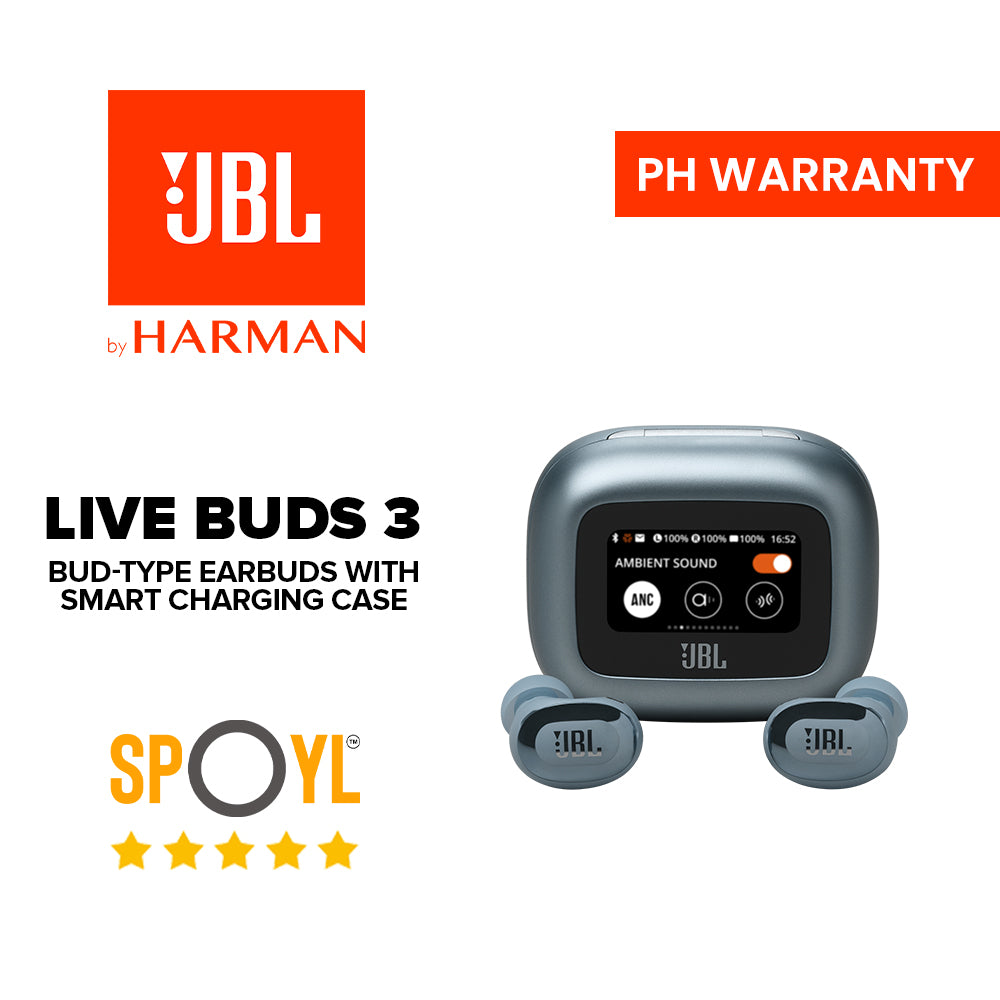 JBL Live Buds 3 · True wireless noise-cancelling bud-type earbuds with Charging Case