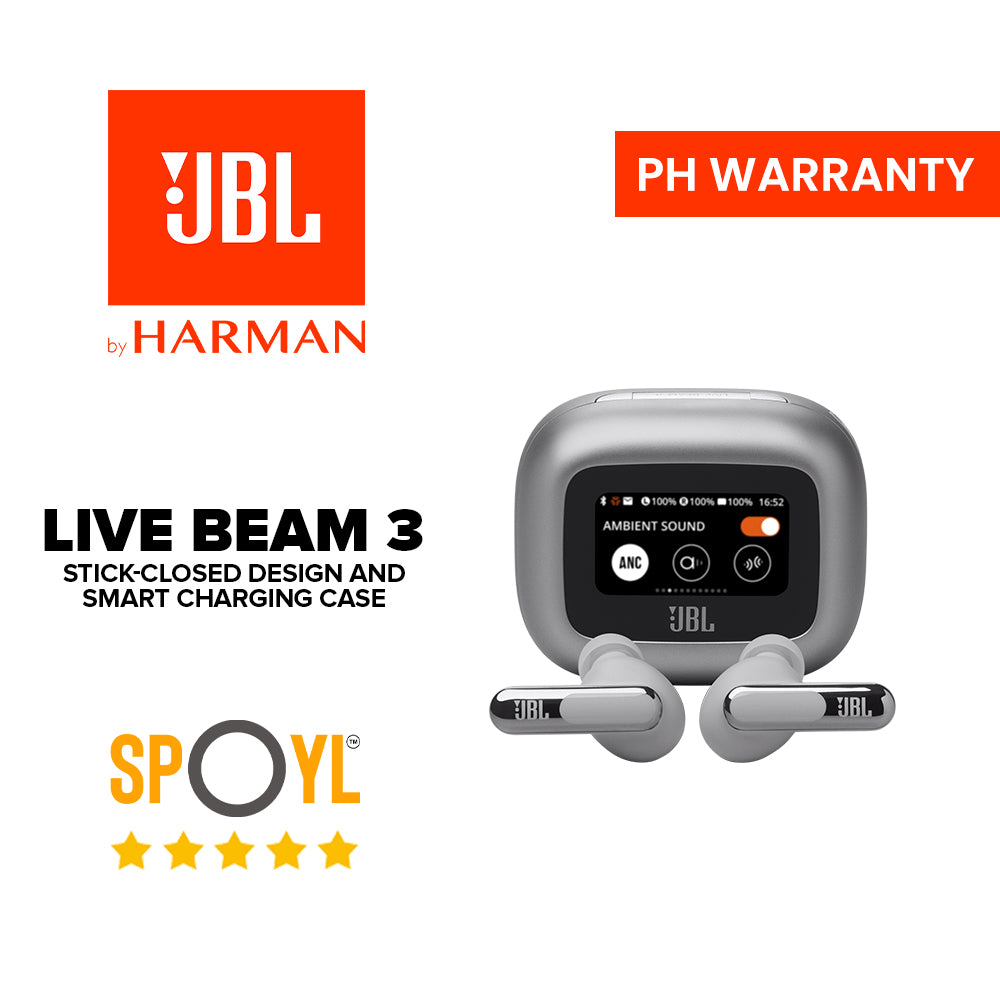 JBL Live Beam 3 True wireless noise-cancelling earbuds with stick-closed design